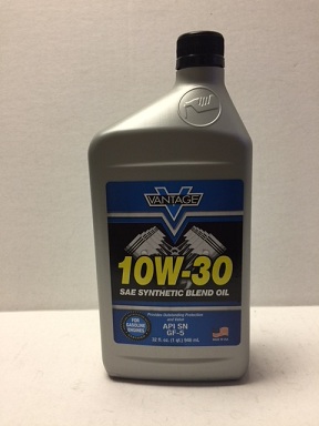 Vantage Motor Oil SAE 10W30 (API SN) Synthetic Blend Case Of 12/1 QT NO SHIPPING LOCAL PICKUP ONLY