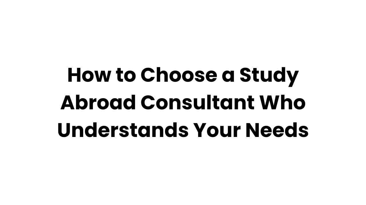 How to Choose a Study Abroad Consultant Who Understands Your Needs