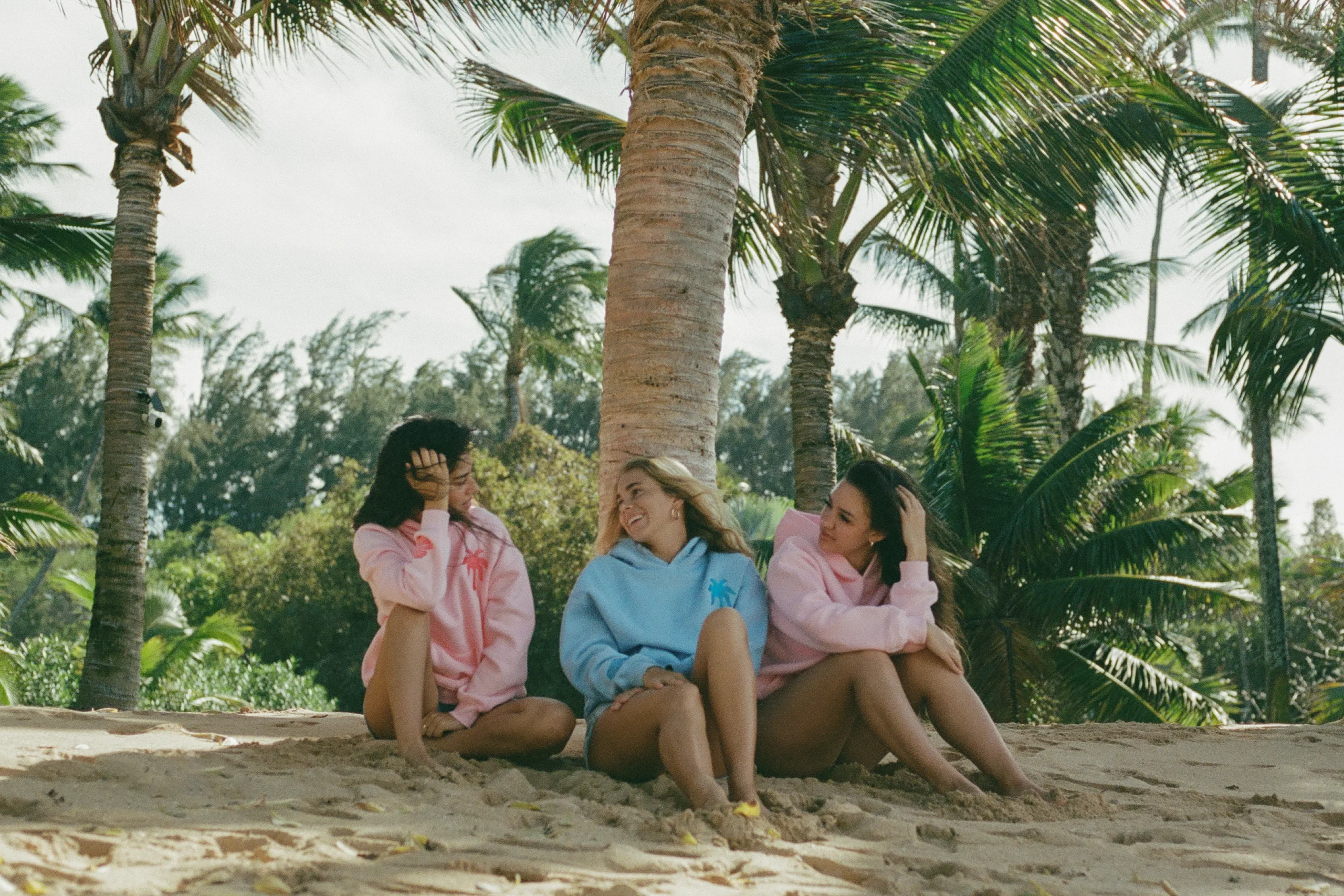 Pink Palm Puff Hoodie: A Pastel Statement with Streetwear Soul