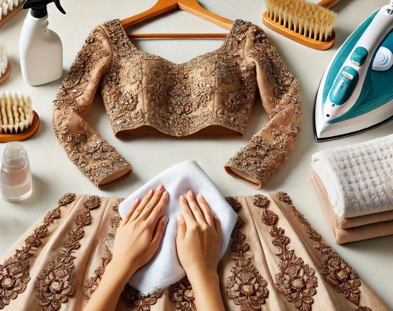how to dry clean lehenga at home
