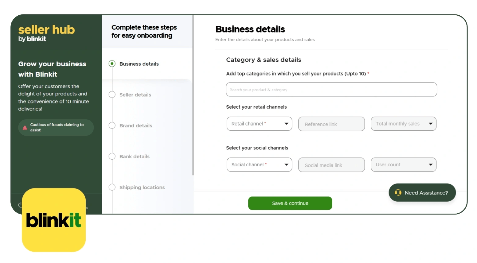 Blinkit Seller Account Management Services
