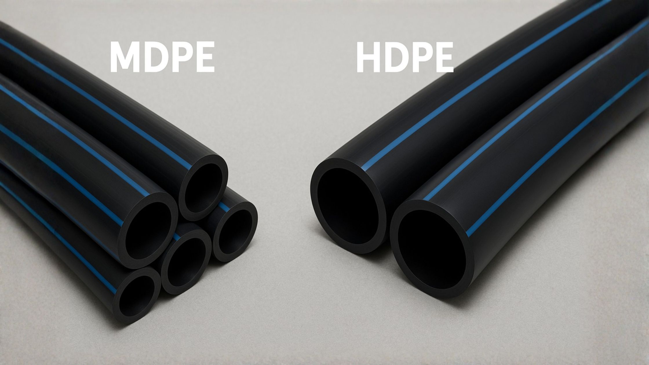 MDPE and HDPE pipes used in water supply systems